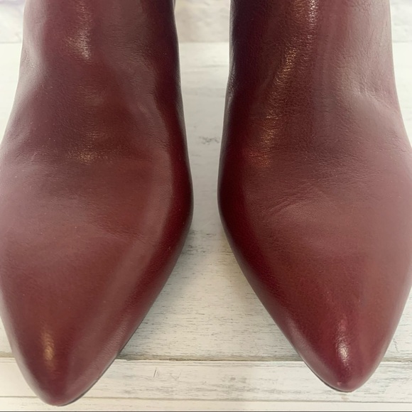 Celine Jodhpur Burgundy Leather Triangle Heel Ankle Booties - Picture 11 of 16